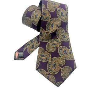 Bert Pulitzer for Bloomingdales Ancient Madder Silk Tie 56" x 4" Purple Paisley